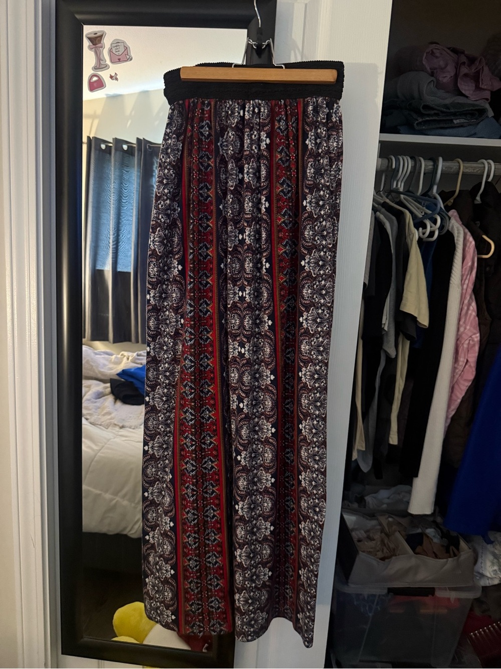 Bohemian Printed Maxi Skirt - Red & Black
